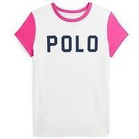 Polo Ralph Lauren Girls Short Sleeve T-Shirt - Pink/White