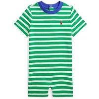 Polo Ralph Lauren Baby Boys Stripe Shortall Romper - White/Green