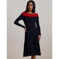 Lauren By Ralph Lauren Patney Long Sleeve Day Dress - Navy
