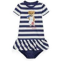 Polo Ralph Lauren Baby Girls Bear Stripe Dress - Navy