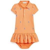 Polo Ralph Lauren Baby Girls All Over Pony Dress - Orange