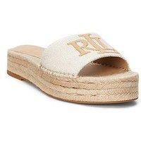 Lauren By Ralph Lauren Polly Logo Flat Espadrilles - Tan