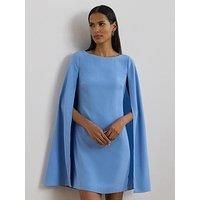 Lauren By Ralph Lauren Petra Cape Cocktail Dress - Blue