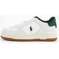Polo Ralph Lauren Masters Court Leather And Suede Low Top Trainers - White