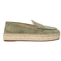 Lauren By Ralph Lauren Luize Suede Espadrille Loafer - Sage Green