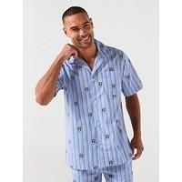 Polo Ralph Lauren Polo Ralph Lauren All Over Bear Print Woven Pyjama Top - Light Blue