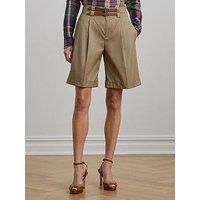 Lauren By Ralph Lauren Gavrell Pleated Shorts - Beige