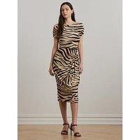Lauren By Ralph Lauren Hullen Short Sleeve Dress - Brown