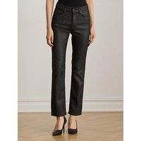 Lauren By Ralph Lauren High Rise Straight Leg Jeans - Black
