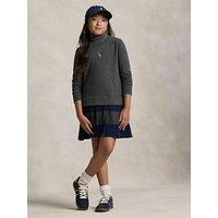 Polo Ralph Lauren Girls Crew Neck 2 In 1 Dress - Dark Grey/Navy