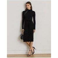 Lauren By Ralph Lauren Vahant Long Sleeve Midi Dress - Black