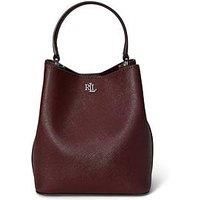 Lauren By Ralph Lauren Crosshatch Small Reese Bucket Bag - Dark Garnet