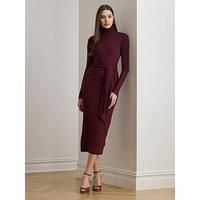 Lauren By Ralph Lauren Vaureen Long Sleeve Dress - Dark Garnet