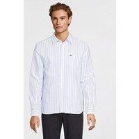 Lacoste Large Striped Oxford Shirt - Blue