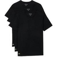 Lacoste Standard Fit 3 Pack T-Shirts - Black