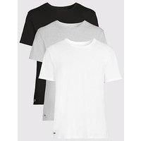 Lacoste Men's 3 Pack Crew Lounge T-Shirts, Multicoloured
