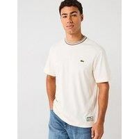 Lacoste French Made Regular Fit Rubberised Logo T-Shirt - White