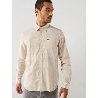 Lacoste Casual Checked Flannel Shirt - Beige