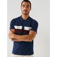 Lacoste Regular Fit Colourblock PiquÉ Short Sleeve Polo Shirt - Navy
