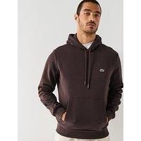 Lacoste Brushed Fleece Hoodie - Brown