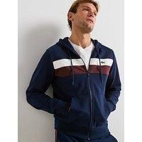 Lacoste Zipped Colour Block Hoodie - Navy