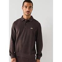 Lacoste Men's Ribbed Cotton Polo Shirt, Brown