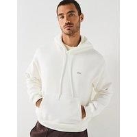 Lacoste Loose Fit Fleece Hoodie - White