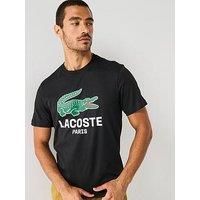 Lacoste Lacoste Regular Fit Printed Jersey T-Shirt - Black