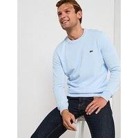 Lacoste Jumper - Mens Lacoste Crew Neck Cotton Knit - AH1985 - Black, Grey, Navy