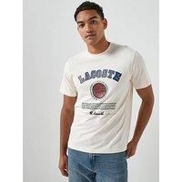 Lacoste Regular Fit Printed Jersey T-Shirt - Cream