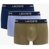 Lacoste 3 Pack Cotton Trunks- Green
