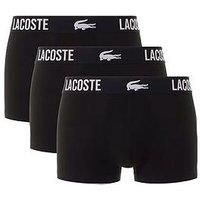 Lacoste Men's 3 Pack Trunks, Black