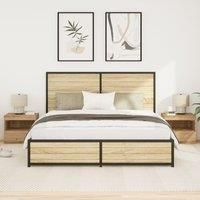 Bedside Cabinets with LED Lights 2 pcs Artisan Oak 50x40x45 cm