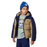 Timberland Boys Colour Block Padded Jacket - Beige