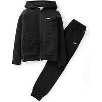 Boss Boys Zip Through Hoodie Tracksuit - Black