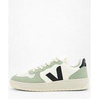 Veja Men/'s V-10 Leather Sneakers, Extra White Black, 5 UK