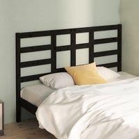 Bed Headboard Black 166x4x104 cm Solid Wood Pine