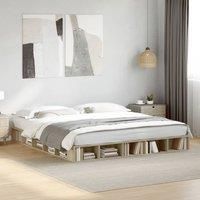 Bed Frame without Mattress Sonoma Oak 200x200 cm