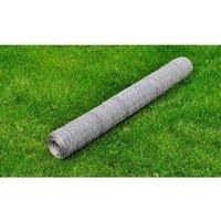 Chicken Wire Fence Galvanised Steel 25x1 m Silver