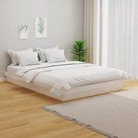 Bed Frame White Solid Wood 120x190 cm Small Double