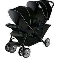 Graco Stadium Duo Click Connect Tandem Double Pushchair/Stroller, Car Seat Compatible, Black/Grey