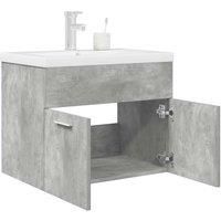Bathroom Sink Cabinet with Built-in Basin and Faucet Concrete Grey
