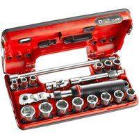 Facom JXL.DBOX1  18pc 3/8" drive socket set 8mm to 22mm in detection box