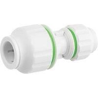 Flomasta PushFit Reducing Pipe Fitting Coupler (Dia)15mm White