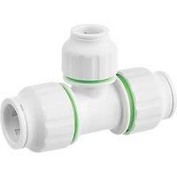 Flomasta White Reducing Pipe Tee (Dia)22mm X 22mm X 15mm, Pack Of 2