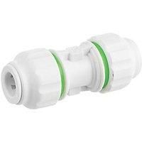 Flomasta Push-Fit Equal Pipe Fitting Coupler (Dia)10mm
