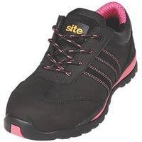 Ladies Safety Work Trainers Shoes Womens Black Lightweight Steel Toe Cap Size 6