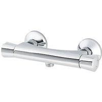 Rize Shower Mixer Tap Thermostatic Contemporary Wall Mounted Chrome With Fixings