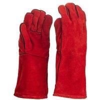 Site 370 Leather MIG Welders Gauntlets Red Large (245FR)