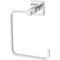 GoodHome Alessano Wall-mounted Silver effect Chrome-plated Towel ring (W)147mm